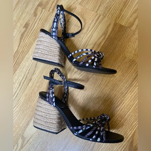 Too cute 😍Schulz espadrilles open toe heels size US 7.5 EUC - Picture 3 of 15